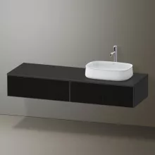   Duravit Zencha jobbos alsószekrény 160, fiókrendező nélkül, textúrált fekete/matt grafit ZE4814R63800000