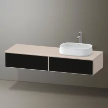   Duravit Zencha jobbos alsószekrény 160, fiókrendező nélkül, textúrált fekete/matt taupe ZE4814R63830000