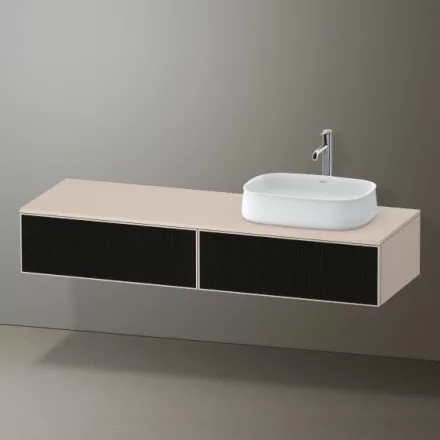 Duravit Zencha jobbos alsószekrény 160, fiókrendező nélkül, textúrált fekete/matt taupe ZE4814R63830000