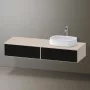 Duravit Zencha jobbos alsószekrény 160, fiókrendező nélkül, textúrált fekete/matt taupe ZE4814R63830000