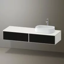   Duravit Zencha jobbos alsószekrény 160, fiókrendező nélkül, textúrált fekete/matt fehér ZE4814R63840000