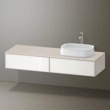   Duravit Zencha jobbos alsószekrény 160, fiókrendező nélkül, fehér üveg/matt taupe ZE4814R64830000