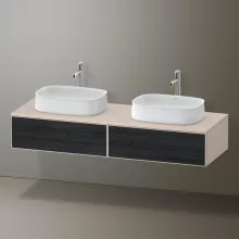   Duravit Zencha fiókos alsószekrény 160, fiókrendező nélkül, fekete tölgy/matt taupe ZE4815B16830000