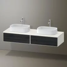   Duravit Zencha fiókos alsószekrény 160, fiókrendező nélkül, fekete tölgy/matt fehér ZE4815B16840000