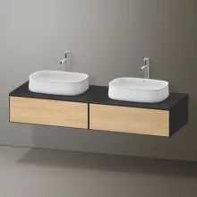   Duravit Zencha fiókos alsószekrény 160, fiókrendező nélkül, natúr tölgy/matt grafit ZE4815B30800000