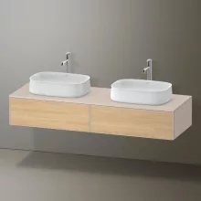   Duravit Zencha fiókos alsószekrény 160, fiókrendező nélkül, natúr tölgy/matt taupe ZE4815B30830000