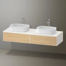   Duravit Zencha fiókos alsószekrény 160, fiókrendező nélkül, natúr tölgy/matt fehér ZE4815B30840000