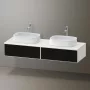 Duravit Zencha fiókos alsószekrény 160, fiókrendező nélkül, strukturált fekete/matt fehér ZE4815B63840000