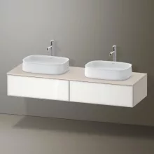   Duravit Zencha fiókos alsószekrény 160, fiókrendező nélkül, fehér üveg/matt taupe ZE4815B64830000