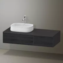   Duravit Zencha balos alsószekrény 130, fiókrendező nélkül, fekete tölgy/matt grafit ZE4816016800000