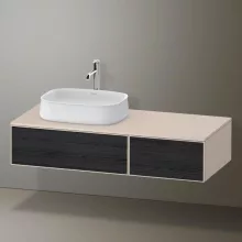   Duravit Zencha balos alsószekrény 130, fiókrendező nélkül, fekete tölgy/matt taupe ZE4816016830000
