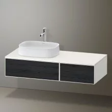   Duravit Zencha balos alsószekrény 130, fiókrendező nélkül, fekete tölgy/matt fehér ZE4816016840000