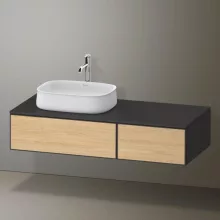   Duravit Zencha balos alsószekrény 130, fiókrendező nélkül, natúr tölgy/matt grafit ZE4816030800000