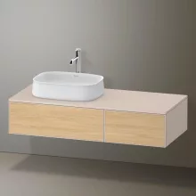   Duravit Zencha balos alsószekrény 130, fiókrendező nélkül, natúr tölgy/matt taupe ZE4816030830000