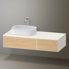   Duravit Zencha balos alsószekrény 130, fiókrendező nélkül, natúr tölgy/matt fehér ZE4816030840000
