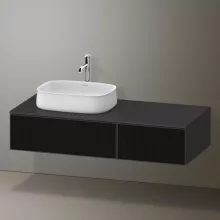  Duravit Zencha balos alsószekrény 130, fiókrendező nélkül, strukturált fekete/matt grafit ZE4816063800000