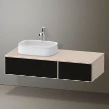   Duravit Zencha balos alsószekrény 130, fiókrendező nélkül, strukturált fekete/matt taupe ZE4816063830000