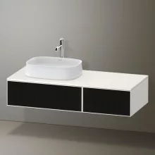   Duravit Zencha balos alsószekrény 130, fiókrendező nélkül, strukturált fekete/matt fehér ZE4816063840000