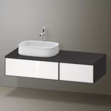  Duravit Zencha balos alsószekrény 130, fiókrendező nélkül, fehér üveg/matt grafit ZE4816064800000