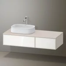   Duravit Zencha balos alsószekrény 130, fiókrendező nélkül, fehér üveg/matt taupe ZE4816064830000