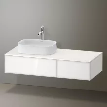   Duravit Zencha balos alsószekrény 130, fiókrendező nélkül, fehér üveg/matt fehér ZE4816064840000