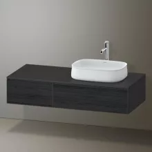   Duravit Zencha jobbos alsószekrény 130, fiókrendező nélkül, fekete tölgy/matt grafit ZE4817016800000