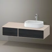   Duravit Zencha jobbos alsószekrény 130, fiókrendező nélkül, fekete tölgy/matt taupe ZE4817016830000