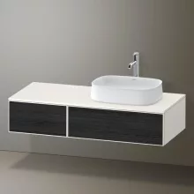   Duravit Zencha jobbos alsószekrény 130, fiókrendező nélkül, fekete tölgy/matt fehér ZE4817016840000