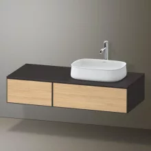   Duravit Zencha jobbos alsószekrény 130, fiókrendező nélkül, natúr tölgy/matt grafit ZE4817030800000