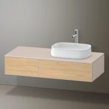   Duravit Zencha jobbos alsószekrény 130, fiókrendező nélkül, natúr tölgy/matt taupe ZE4817030830000