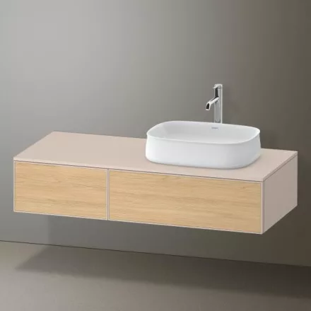 Duravit Zencha jobbos alsószekrény 130, fiókrendező nélkül, natúr tölgy/matt taupe ZE4817030830000