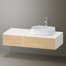   Duravit Zencha jobbos alsószekrény 130, fiókrendező nélkül, natúr tölgy/matt fehér ZE4817030840000