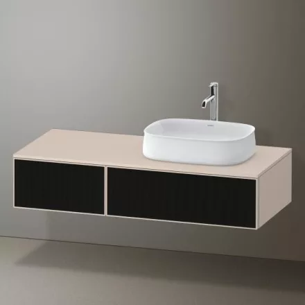 Duravit Zencha jobbos alsószekrény 130, fiókrendező nélkül, strukturált fekete/matt taupe ZE4817063830000