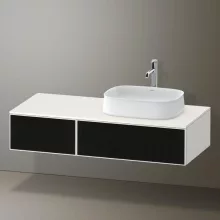   Duravit Zencha jobbos alsószekrény 130, fiókrendező nélkül, strukturált fekete/matt fehér ZE4817063840000