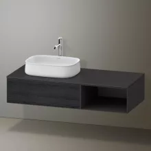   Duravit Zencha balos alsószekrény 130, fiókrendező nélkül, fekete tölgy/matt grafit ZE4818016800000
