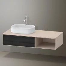   Duravit Zencha balos alsószekrény 130, fiókrendező nélkül, fekete tölgy/matt taupe ZE4818016830000