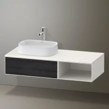   Duravit Zencha balos alsószekrény 130, fiókrendező nélkül, fekete tölgy/matt fehér ZE4818016840000