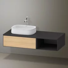   Duravit Zencha balos alsószekrény 130, fiókrendező nélkül, natúr tölgy/matt grafit ZE4818030800000