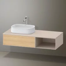   Duravit Zencha balos alsószekrény 130, fiókrendező nélkül, natúr tölgy/matt taupe ZE4818030830000
