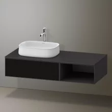   Duravit Zencha balos alsószekrény 130, fiókrendező nélkül, strukturált fekete/matt grafit ZE4818063800000