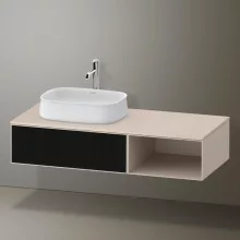   Duravit Zencha balos alsószekrény 130, fiókrendező nélkül, strukturált fekete/matt taupe ZE4818063830000