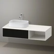   Duravit Zencha balos alsószekrény 130, fiókrendező nélkül, strukturált fekete/matt fehér ZE4818063840000