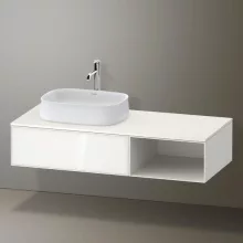   Duravit Zencha balos alsószekrény 130, fiókrendező nélkül, fehér üveg/matt fehér ZE4818064840000