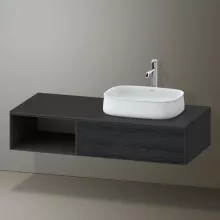   Duravit Zencha jobbos alsószekrény 130, fiókrendező nélkül, fekete tölgy/matt grafit ZE4819016800000
