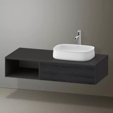 Duravit Zencha jobbos alsószekrény 130, fiókrendező nélkül, fekete tölgy/matt grafit ZE4819016800000