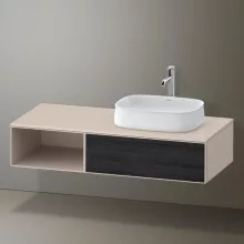   Duravit Zencha jobbos alsószekrény 130, fiókrendező nélkül, fekete tölgy/matt taupe ZE4819016830000