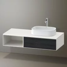   Duravit Zencha jobbos alsószekrény 130, fiókrendező nélkül, fekete tölgy/matt fehér ZE4819016840000