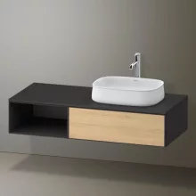   Duravit Zencha jobbos alsószekrény 130, fiókrendező nélkül, natúr tölgy/matt grafit ZE4819030800000