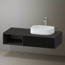   Duravit Zencha jobbos alsószekrény 130, fiókrendező nélkül, strukturált fekete/matt grafit ZE4819063800000