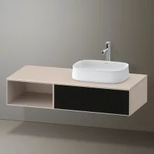   Duravit Zencha jobbos alsószekrény 130, fiókrendező nélkül, strukturált fekete/matt taupe ZE4819063830000